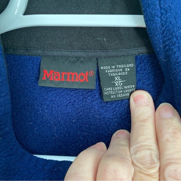 Marmot Men’s Navy Blue Polartec Fleece Jacket Size XL Full Zip Hiking Pockets - Picture 7 of 14